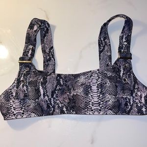 Snake skin buckle bikini top